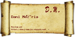 Dani Mária névjegykártya